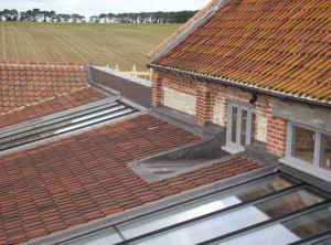 Pitched roofing, clay tiles and lead work